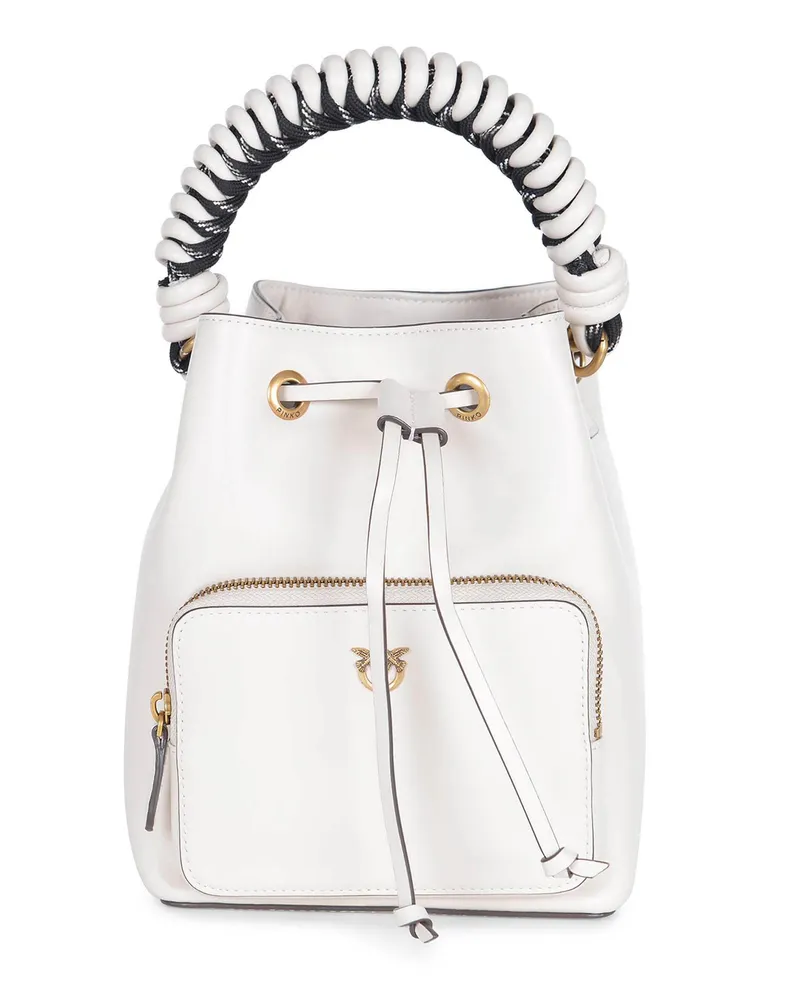 Pinko Cargo Eimer" -Tasche aus Leder White