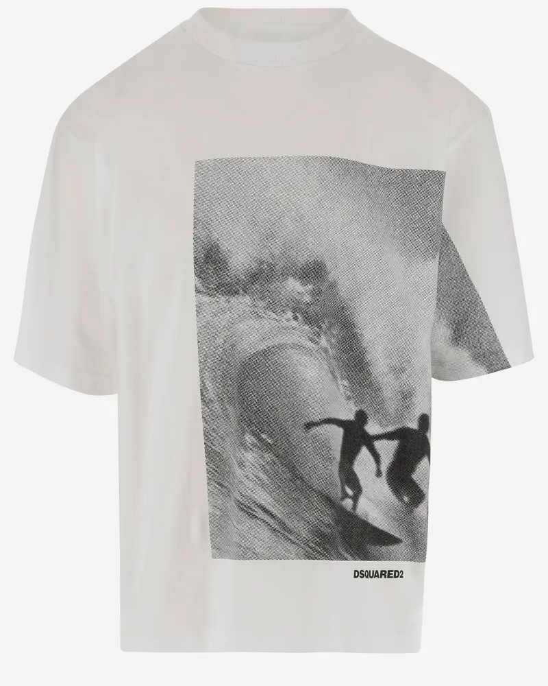 Dsquared2 Baumwoll -T -Shirt mit Logo White
