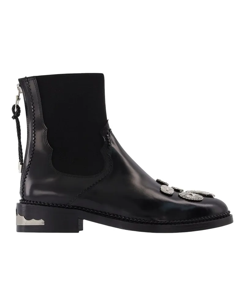 Toga AJ990 Knöchelstiefel  schwarzes Leder Black