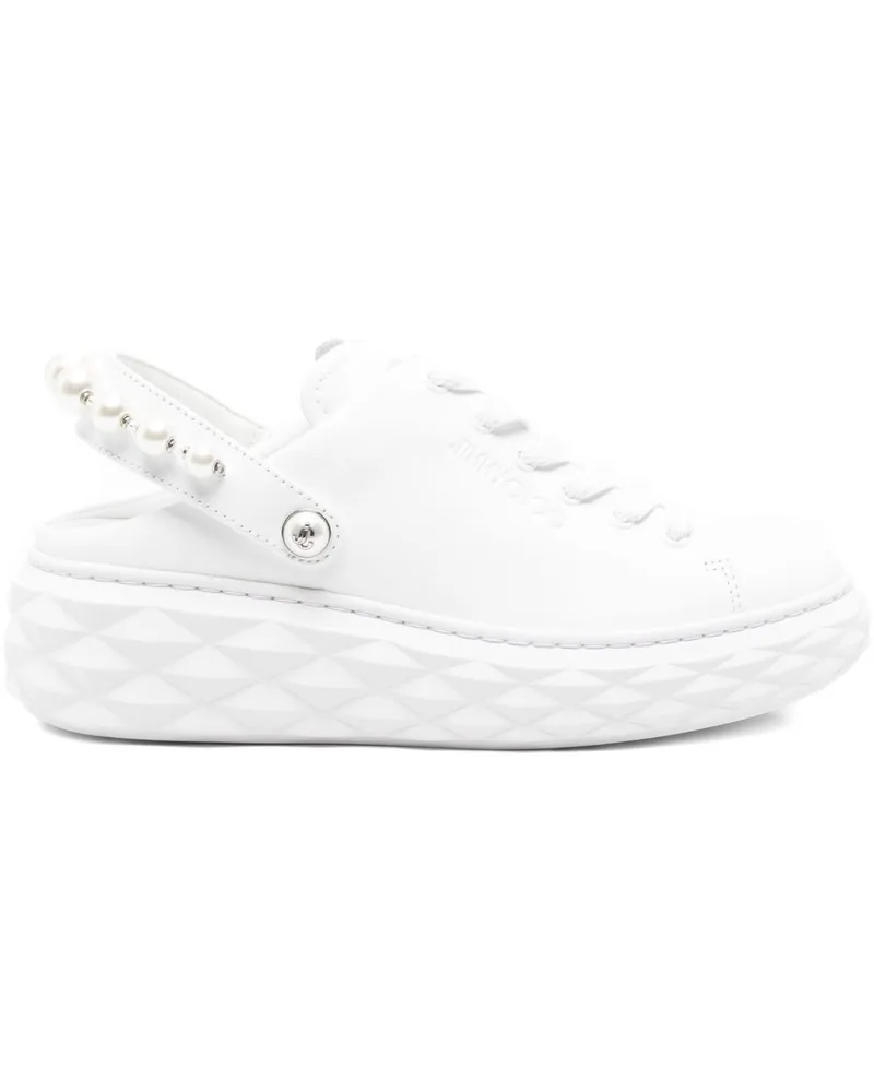 Jimmy Choo Diamond Maxi Perl Lederschuppen White