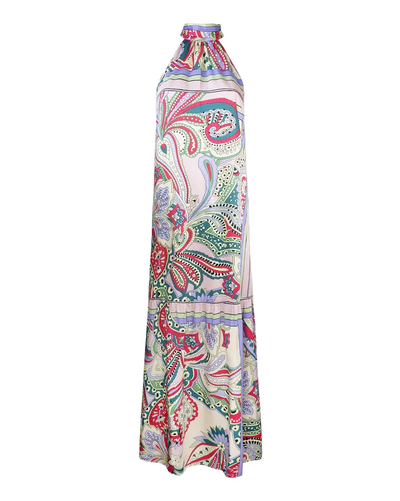 Liu Jo Abito Lungo in Raso Multicoloror Multicolour