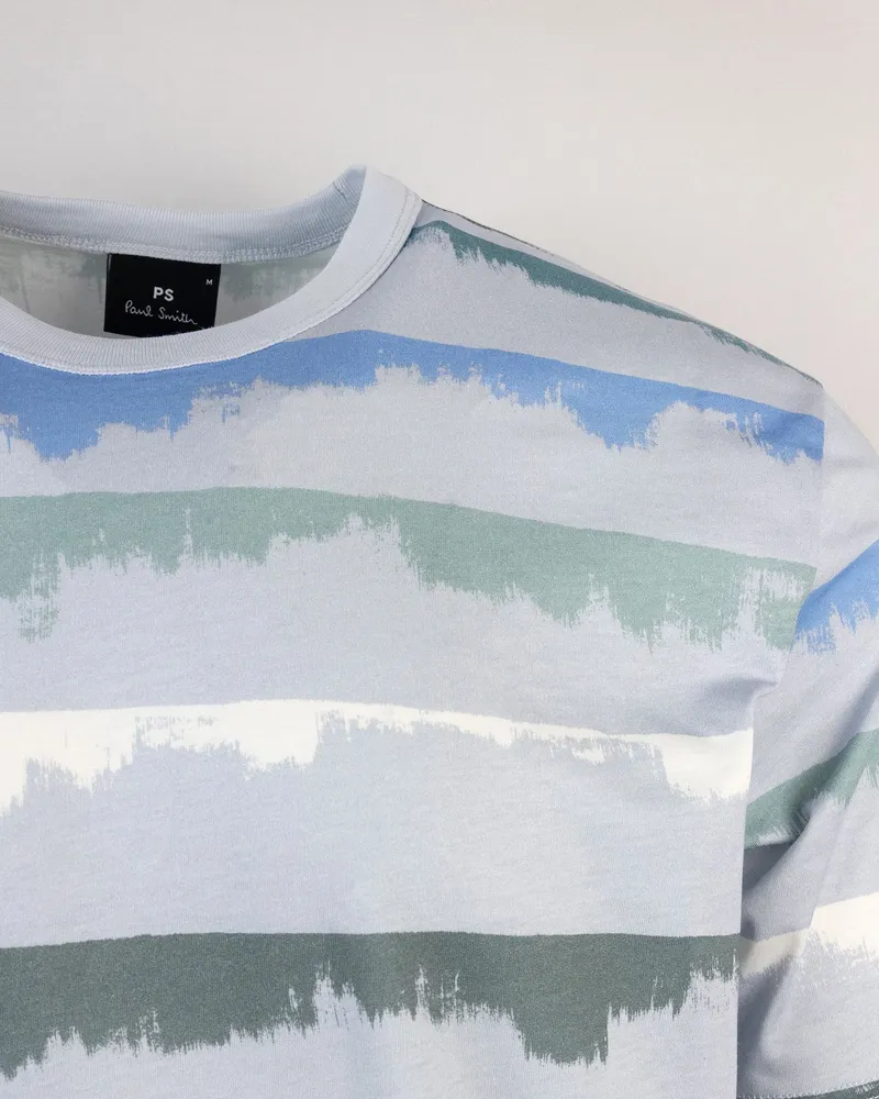 Paul Smith T Shirt Tropf Streifen Azzurra Blue