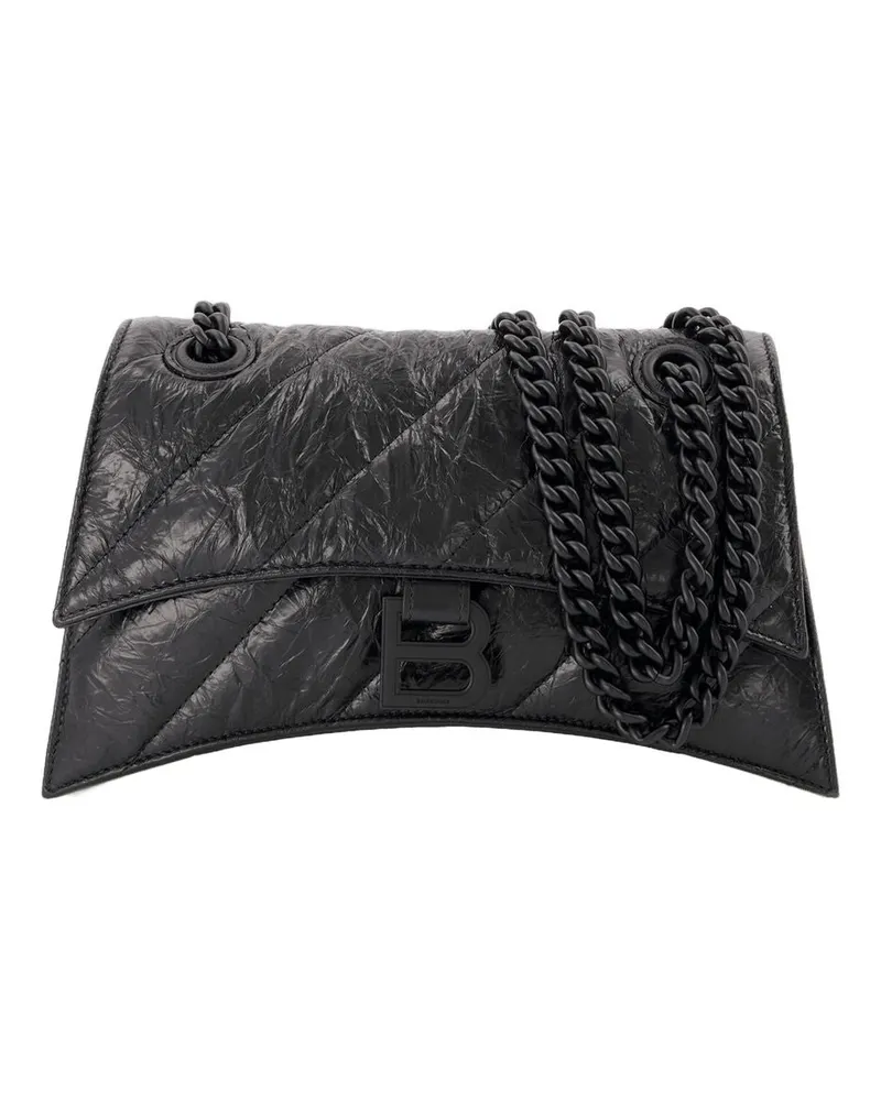 Balenciaga Crush -Kette S Hobo Bag  schwarzes Leder Schwarz