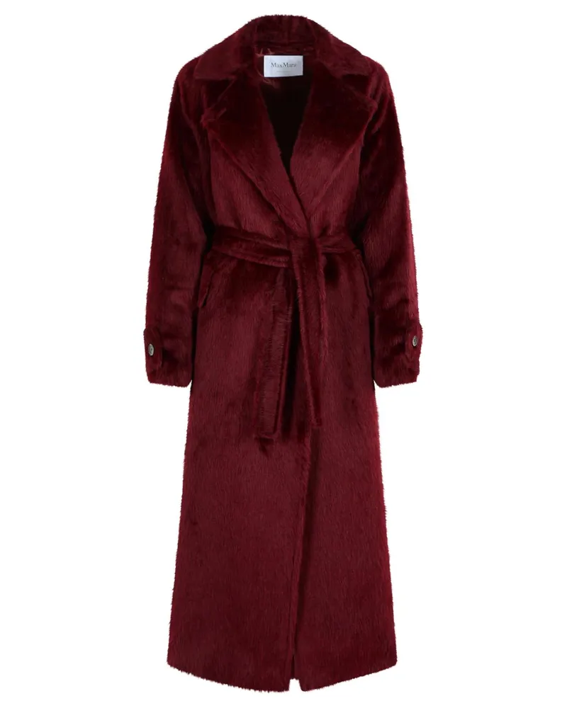 Max Mara Albata 1234' langer Mantel in Alpaka und Kirschwolle Red