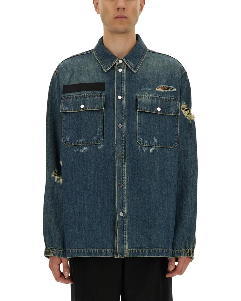 Helmut Lang Denim Uniformhemd Blue