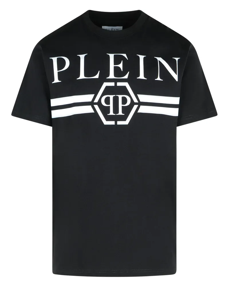 Philipp Plein schwarzer Baumwoll -T -Shirt Black