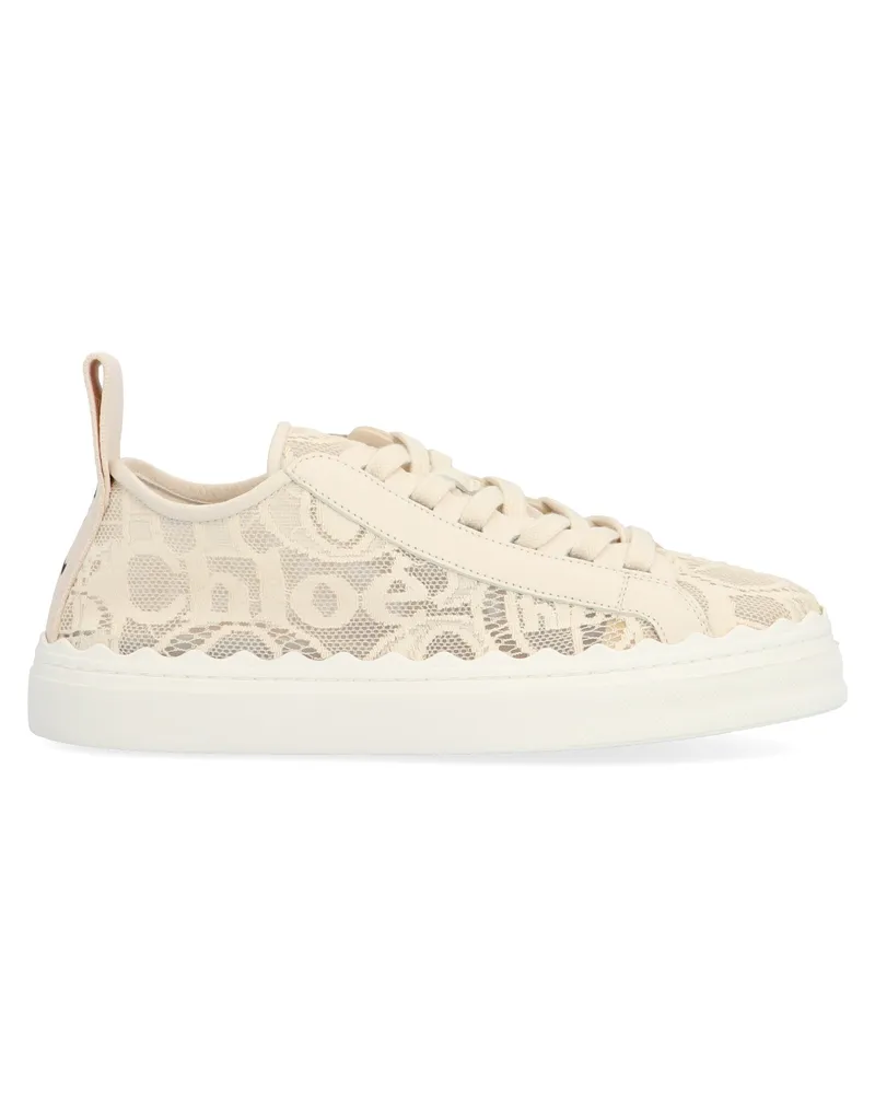 Chloé Chloé 'Lauren' niedrige Top -Turnschuhe Beige
