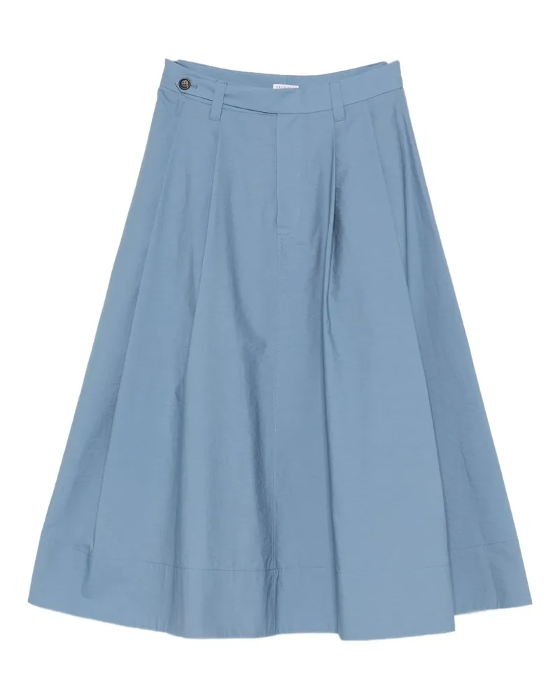 Brunello Cucinelli Langer Baumwollrock Blue