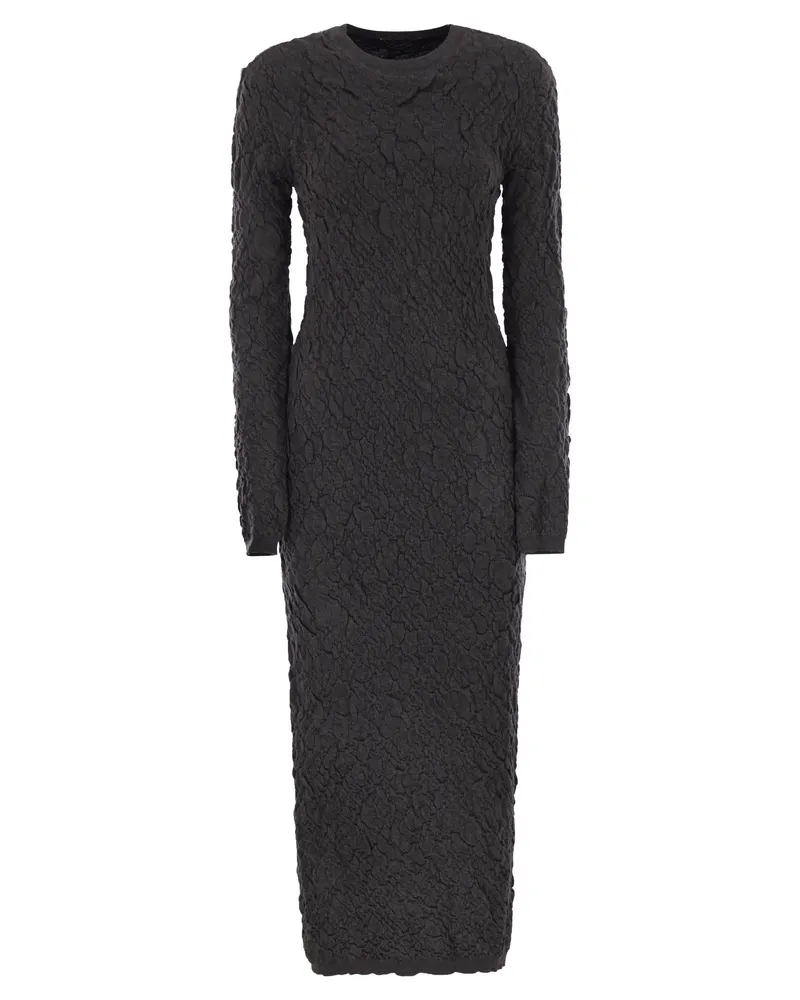 Fabiana Filippi Schmal geschnittenes Kleid mit geprägtem Finish Anthracite