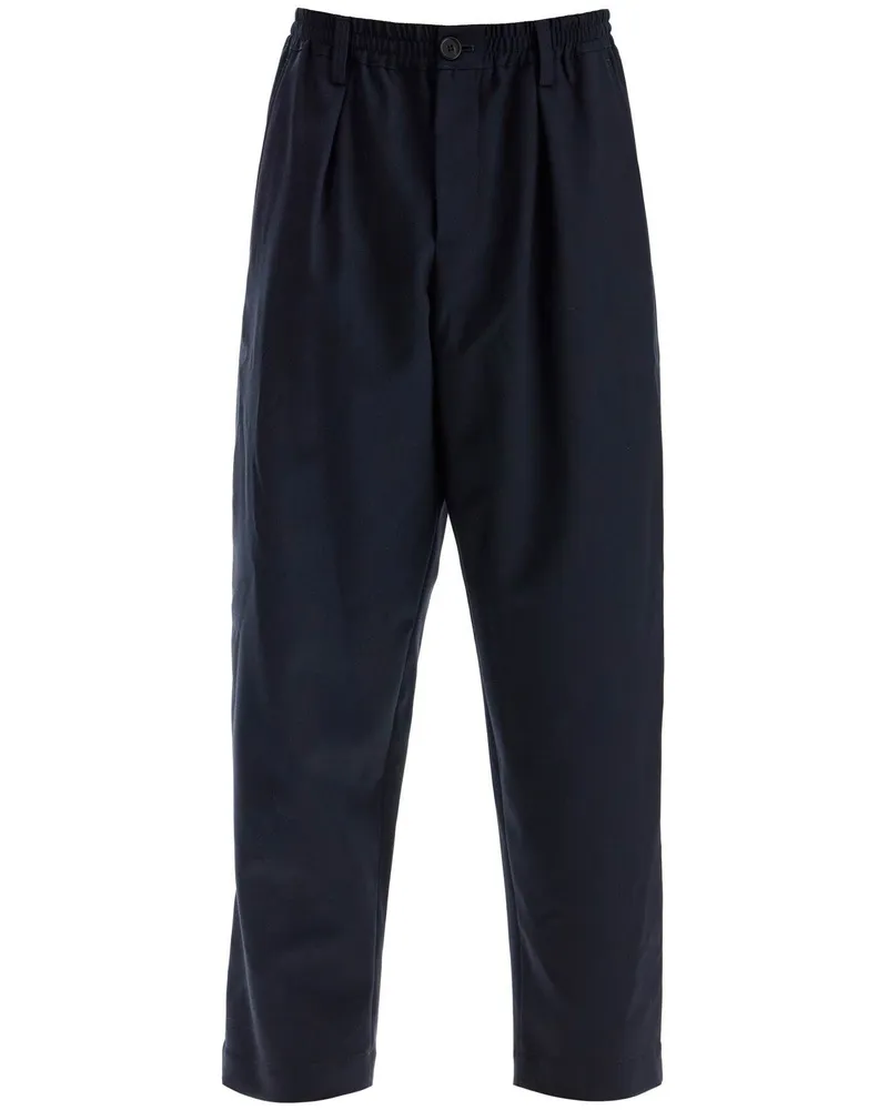 Marni Tropical Woll Cropped Hosen in Blue