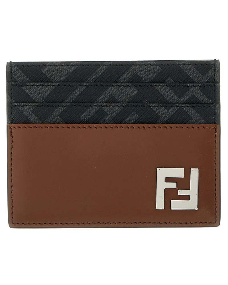 Fendi quadratischer FF' Kartenhalter Brown