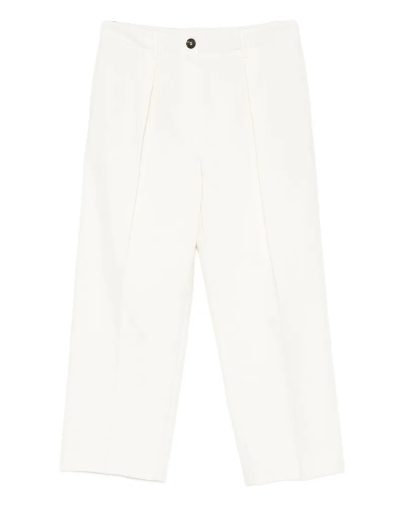 Brunello Cucinelli beschnittene Baumwollhosen White