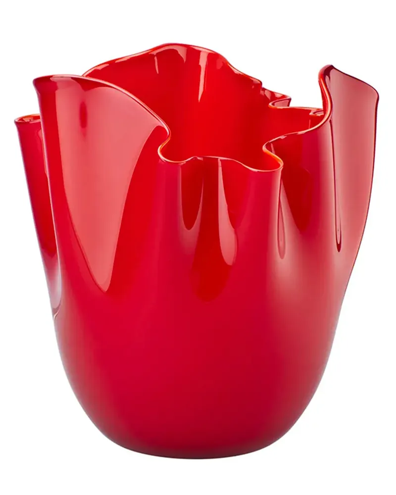 Venini Fazzoletto' Vase Red