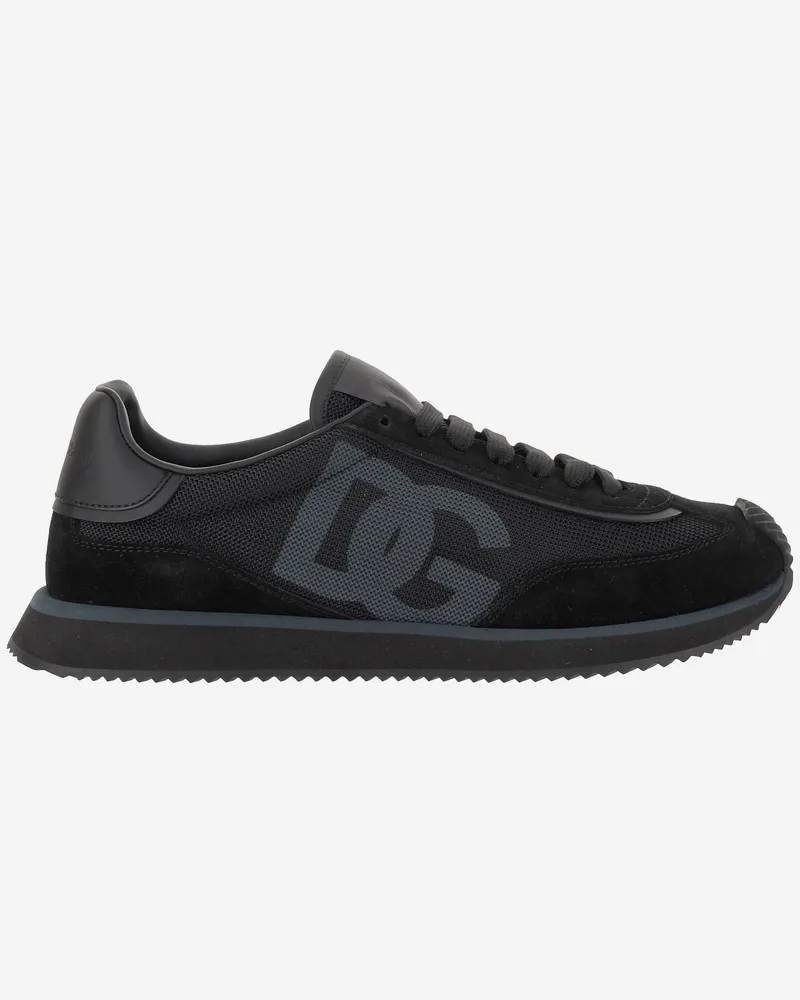 Dolce & Gabbana DG Kissen Ledermischung Sneaker Black