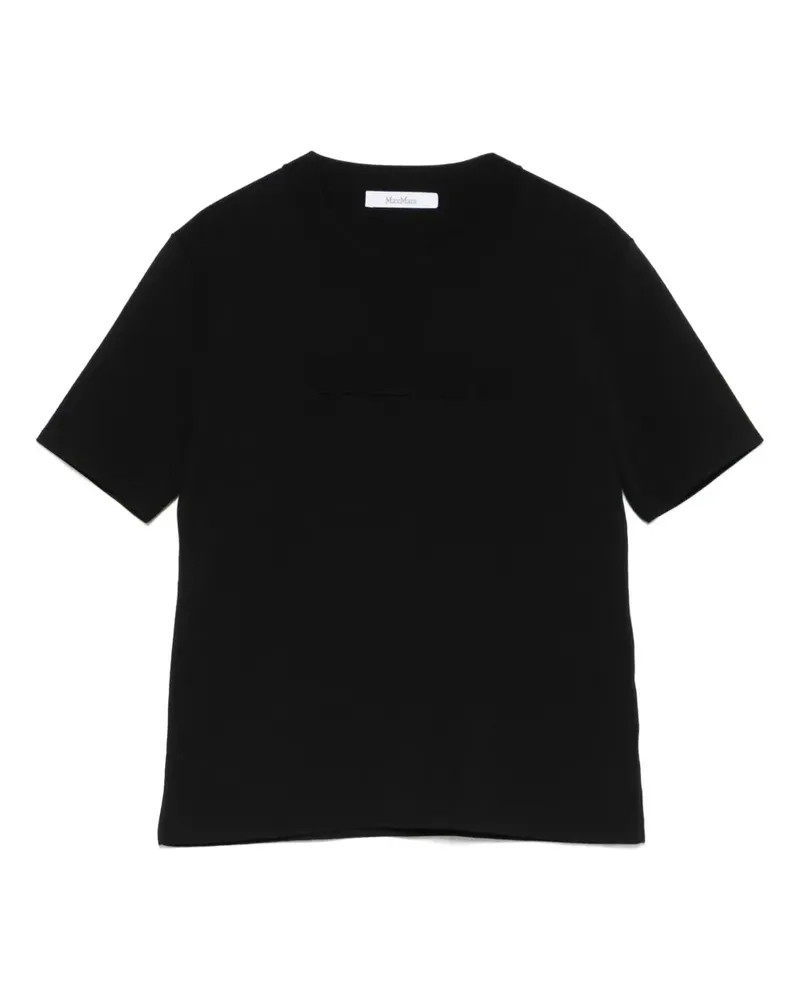 Max Mara Adelio Crepe T -Shirt mit Logo Nero