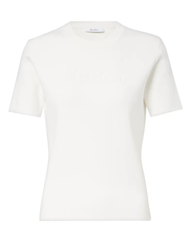 Max Mara Adelio Crepe T -Shirt mit Logo Nero