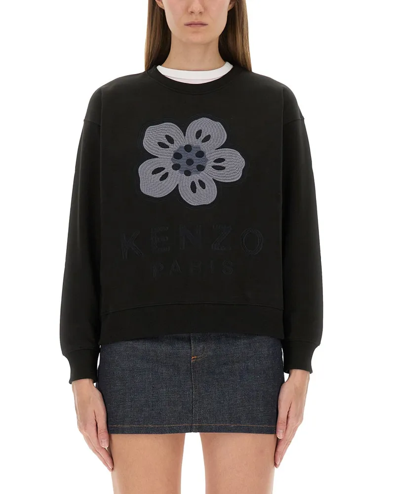 Kenzo Sweatshirt mit "Boke Flower" Stickerei Black