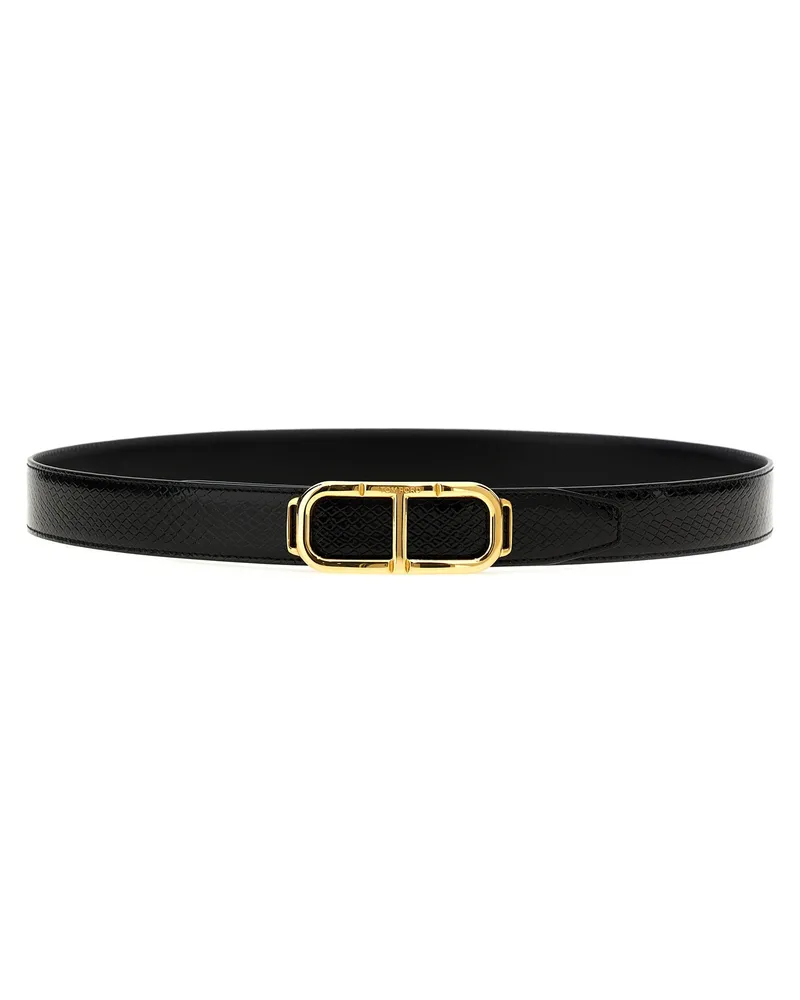 Tom Ford Logo reversibler Gürtel Black