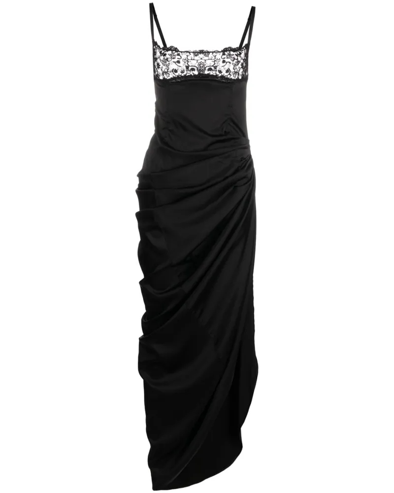 Jacquemus la Saudade Longue Brodée Kleid Black