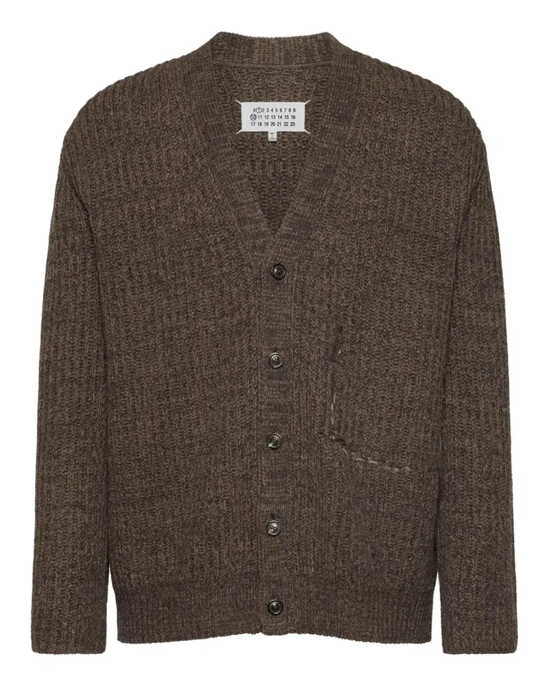 Maison Margiela gerippte Woll -Strickjacke 144f