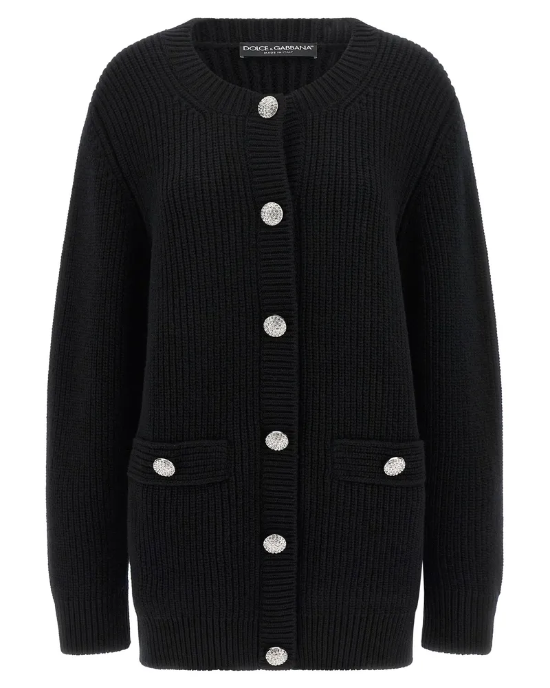 Dolce & Gabbana Jewel Knöpfe Strickjacke Black