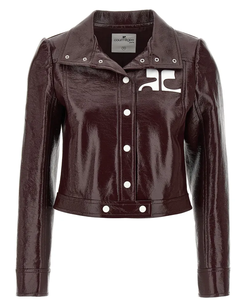 Courrèges Courreves 'Re Edition Vinyl' Jacke Bordeaux