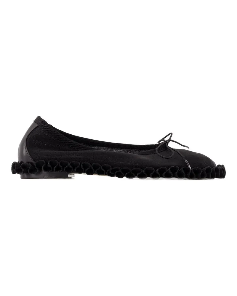 Simone Rocha Tutu Frill Ballerinas  Mesh Schwarz Black