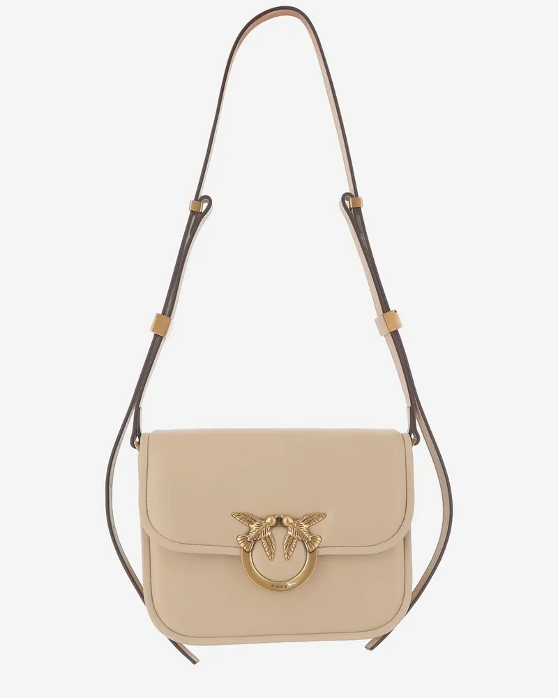 Pinko Love Box Umhängetasche Beige
