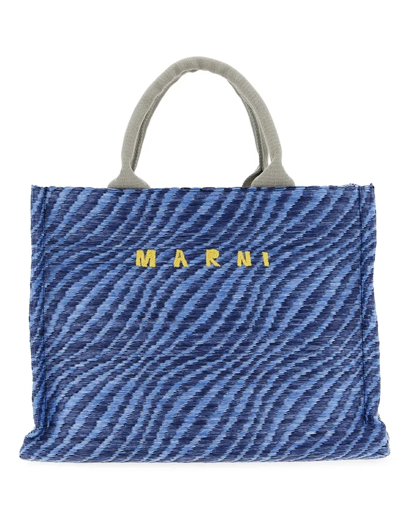 Marni Raffiabast-Handtasche Blue