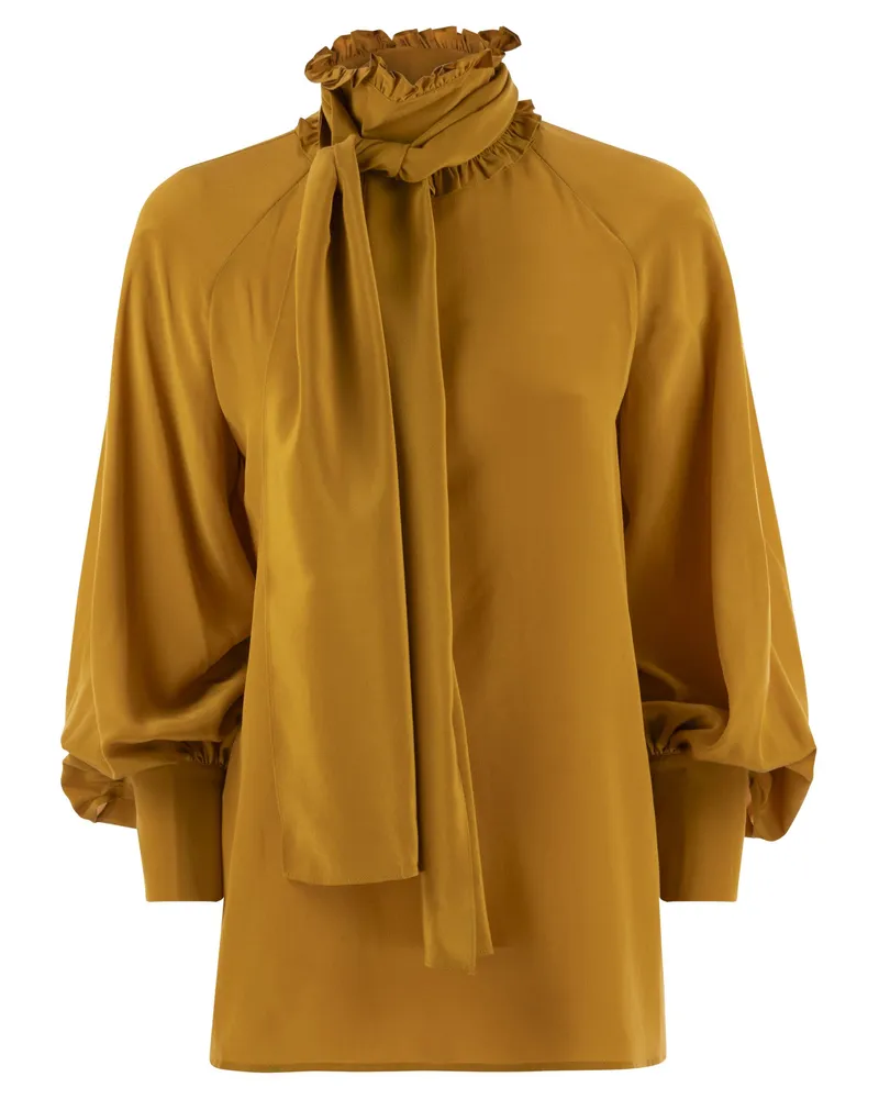 Max Mara Wochenende Max Mara Guido Seidenhemd mit Fliege Ochre