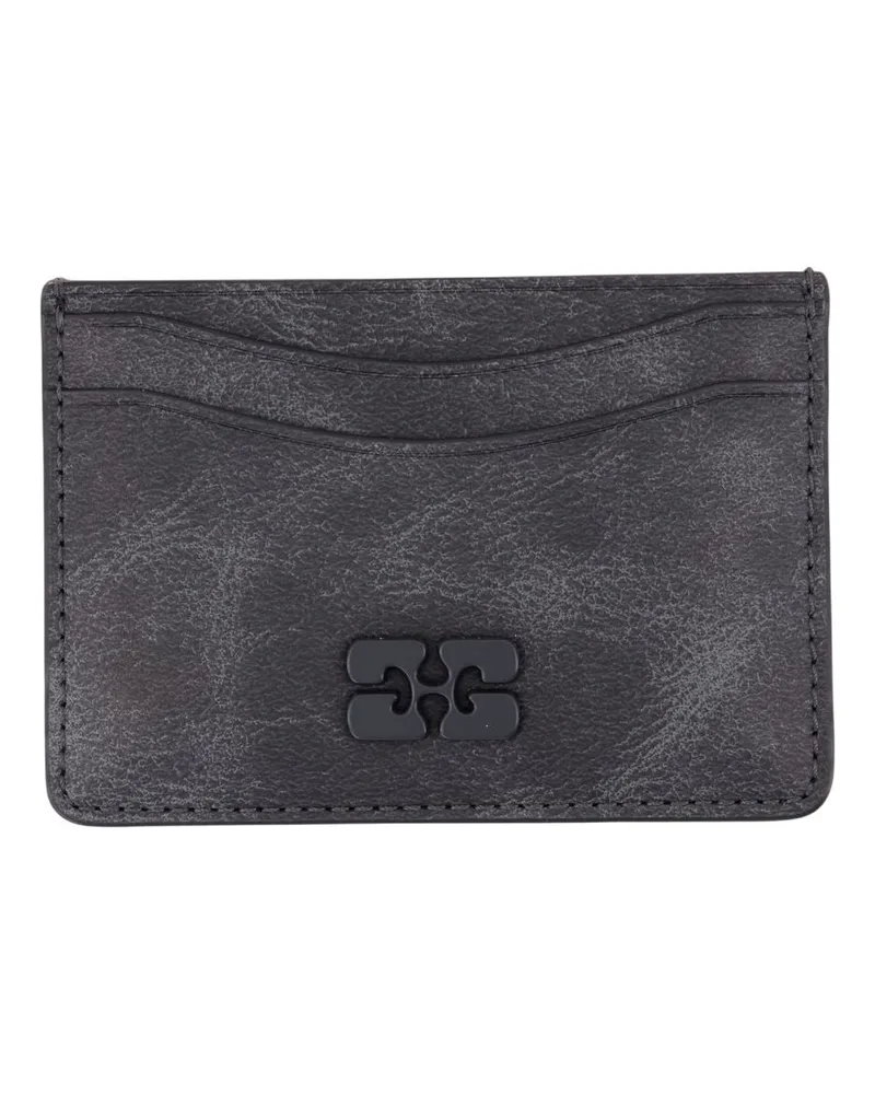 Ganni Vintage -Kartenhalter  Ledergrau Grau