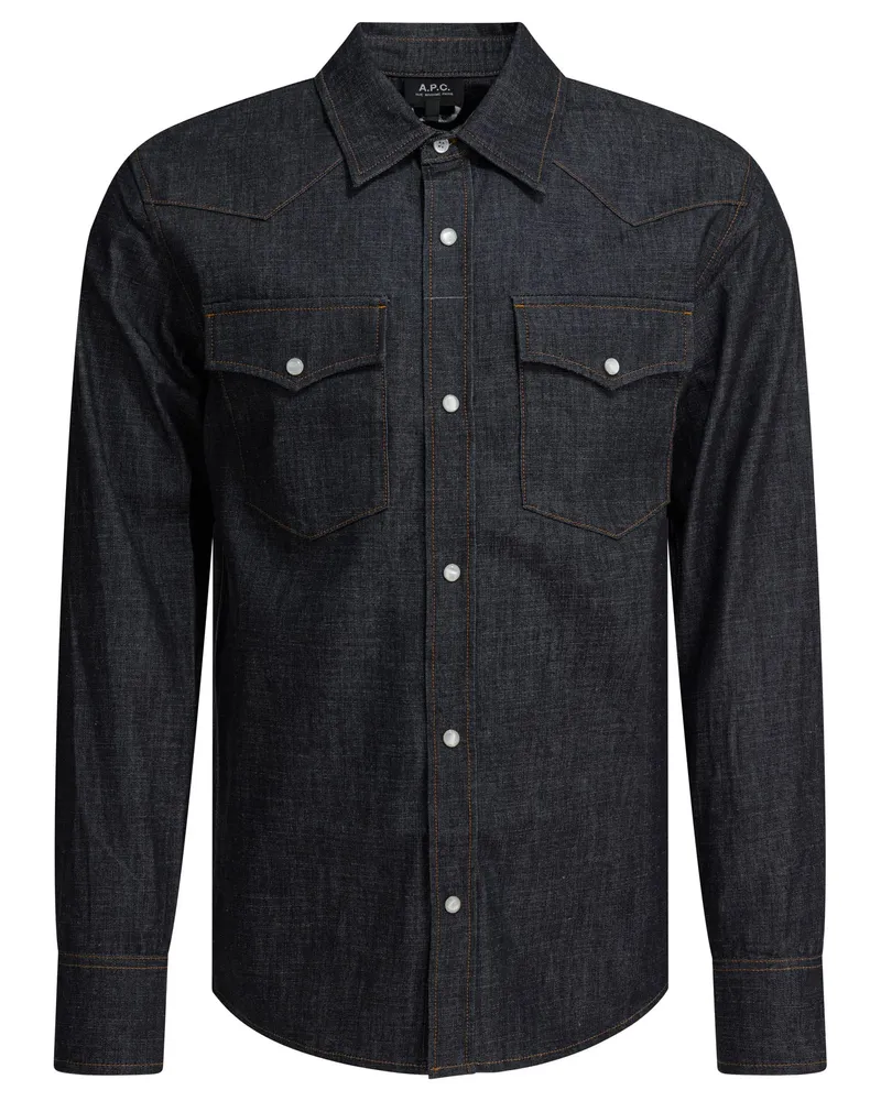 A.P.C. Western-Jeanshemd Blue