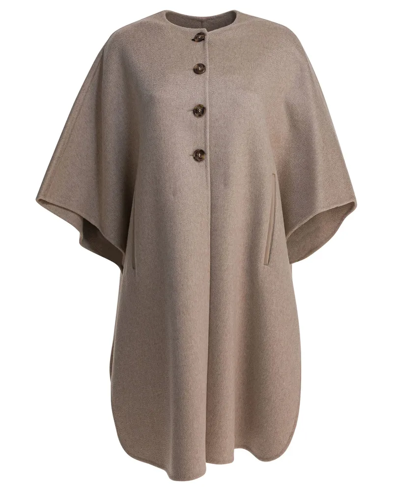 Max Mara Kaschmir-Midi-Cape Beige