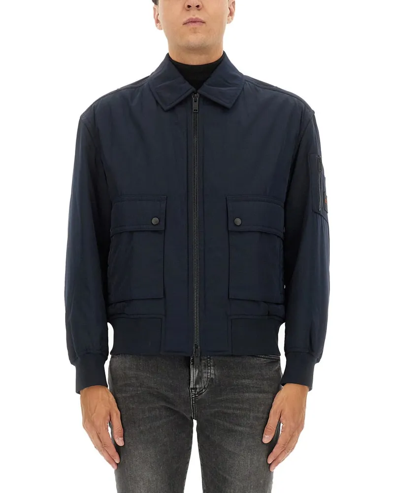 HUGO BOSS Bomberjacke mit abnehmbarem Futter Blue