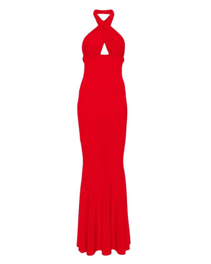 Norma Kamali Halterneck Abendkleid Tiger