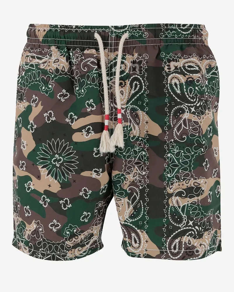 MC2 Saint Barth Camouflage Badeanzug mit Bandana -Muster Red