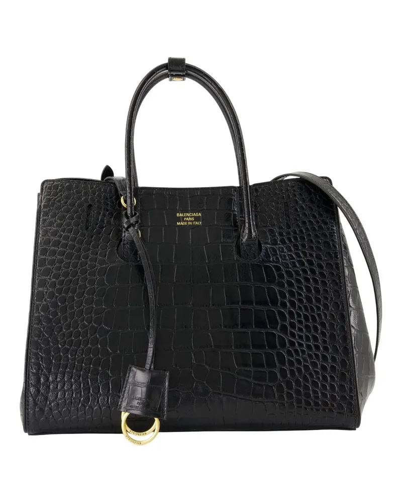 Balenciaga Hampton trägt alle kleinen Käuferbags  Leder schwarz Schwarz