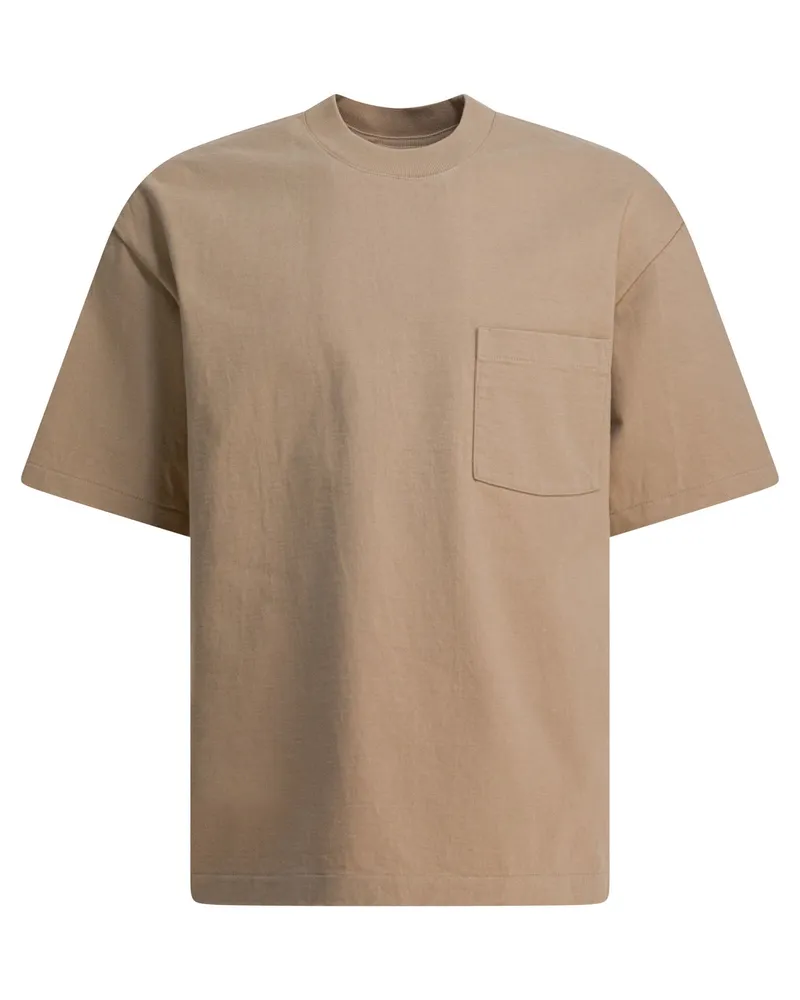 AURALEE Baumwoll-T-Shirt Beige