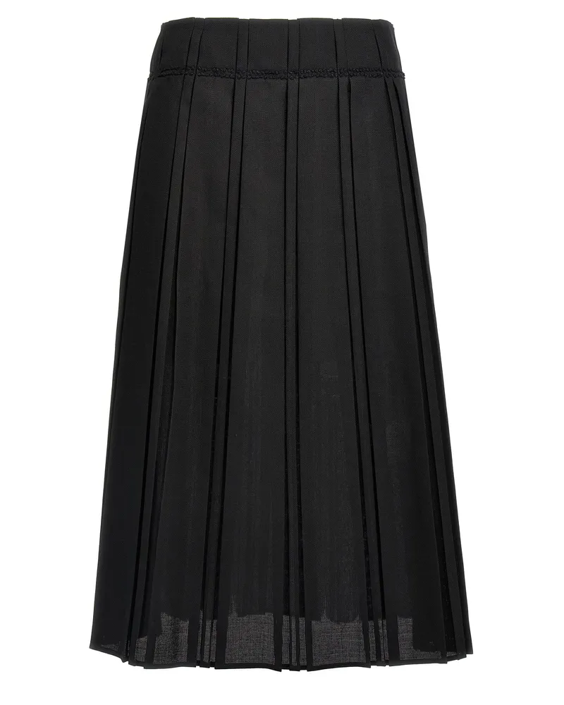 Jil Sander Faltenrock Black