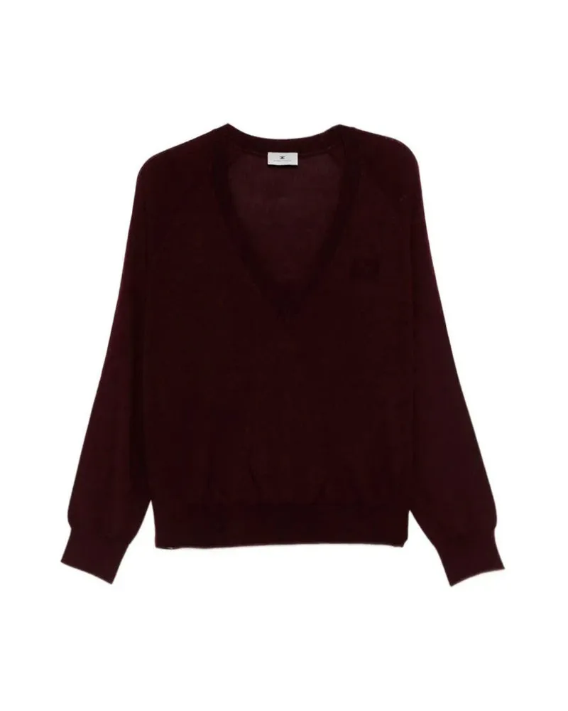 Elisabetta Franchi Wollpullover mit Logo Merlot