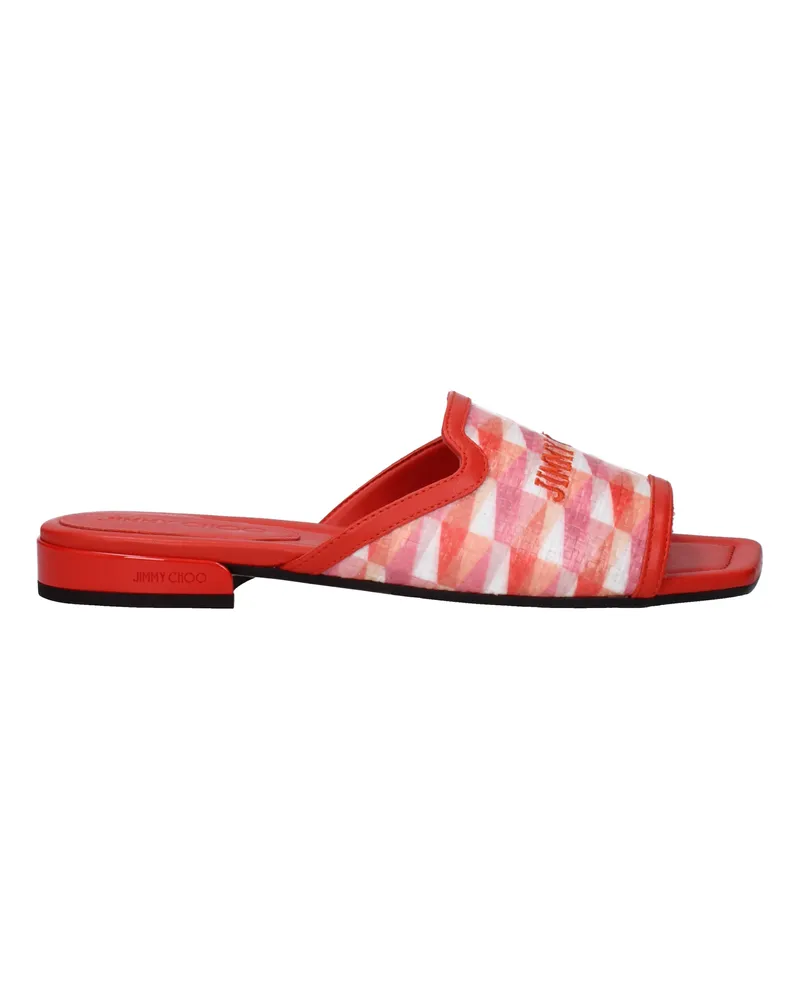 Jimmy Choo Pantoffeln und Hufe Nako Frau Fabric Orange/Paprika -