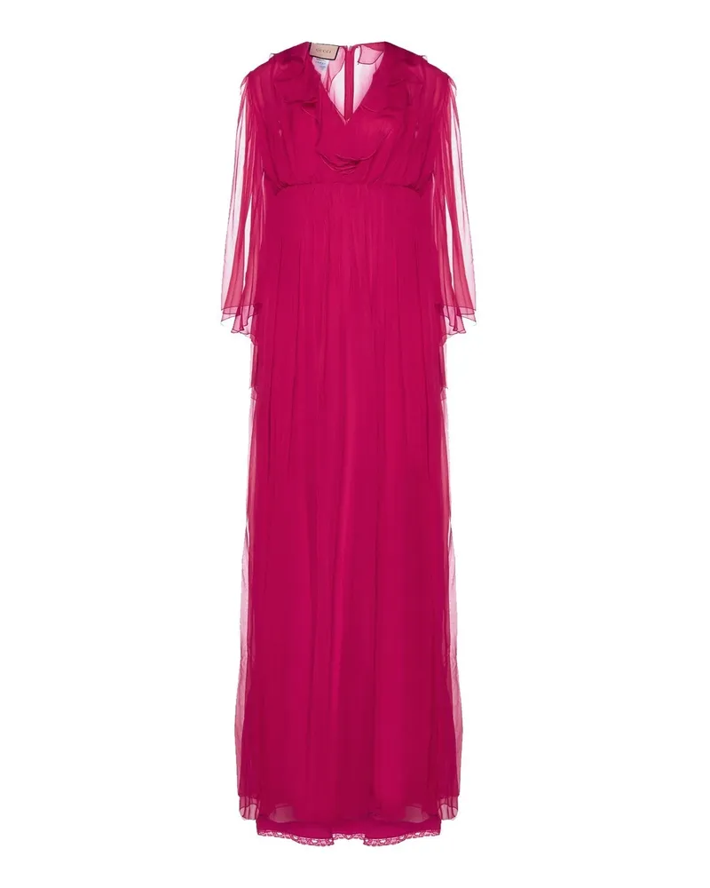 Gucci Silk Midi Kleid Pink