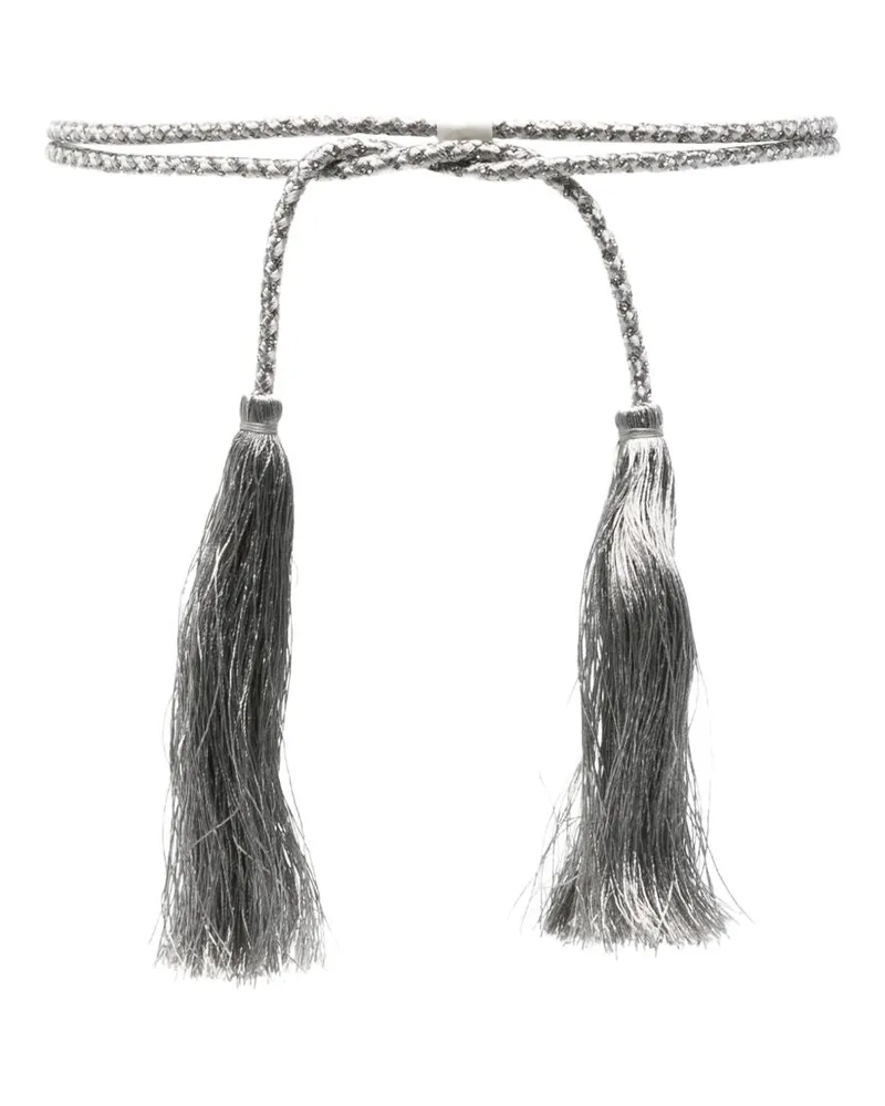 forte_forte Crystal und Quastengürtel Grey