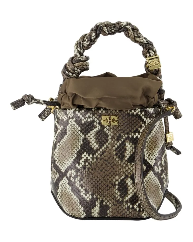 Ganni Bou Bucket Purse  Leder gedruckt Gedruckt