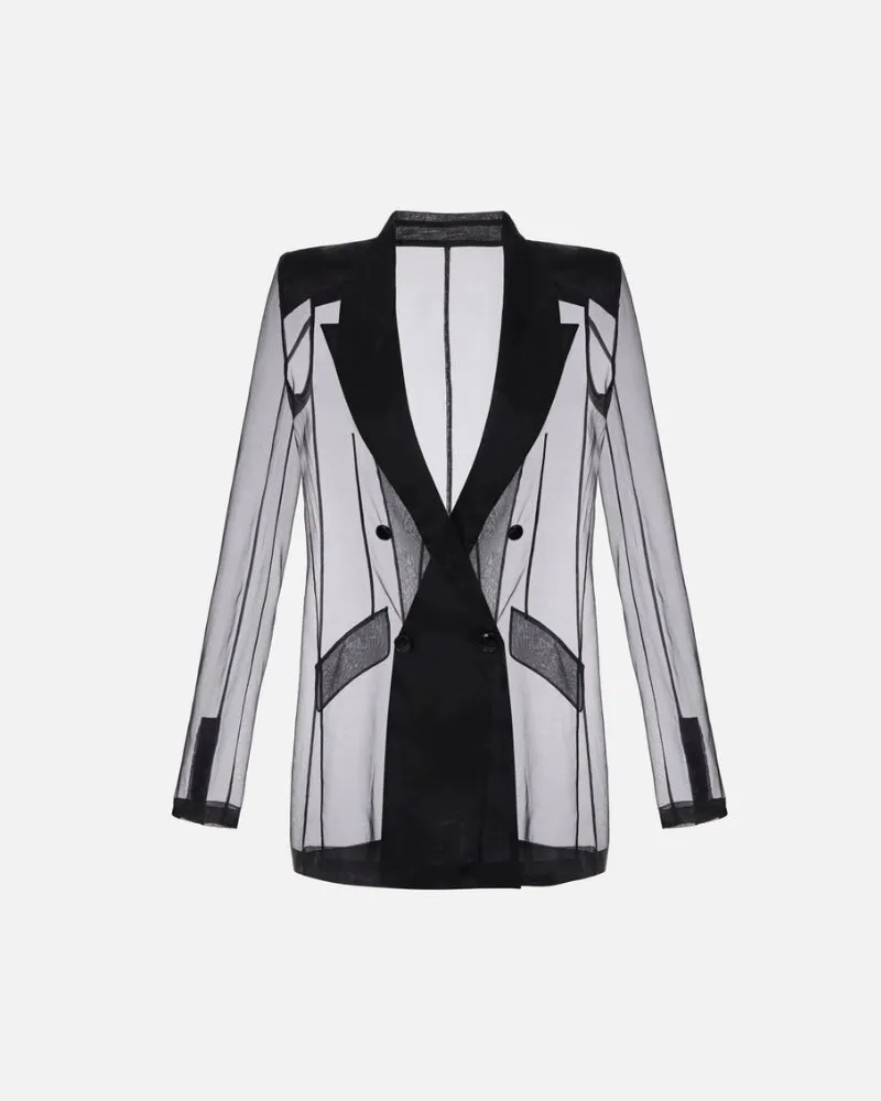 Elisabetta Franchi Organza Jacke Black
