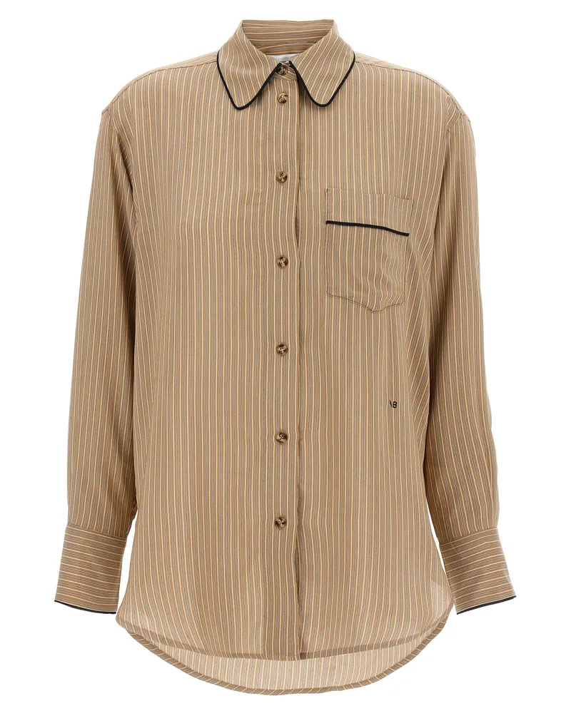 Victoria Beckham Piping Detail Pyjama' Shirt Brown