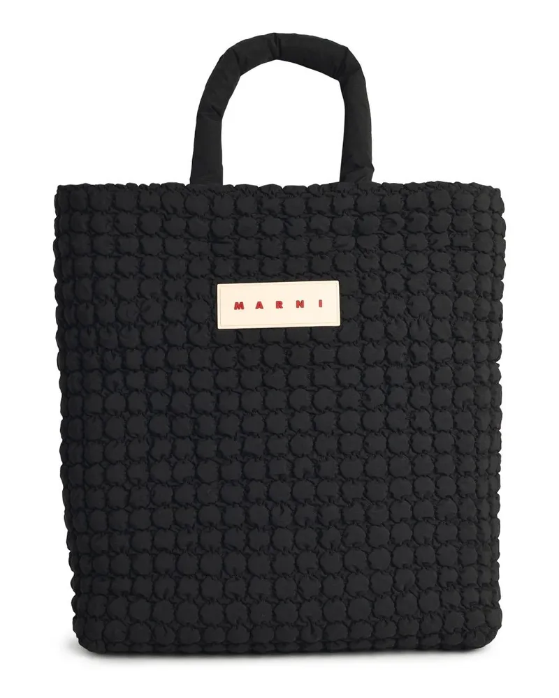 Marni Einkaufstasche' in schwarzem Stoff Black