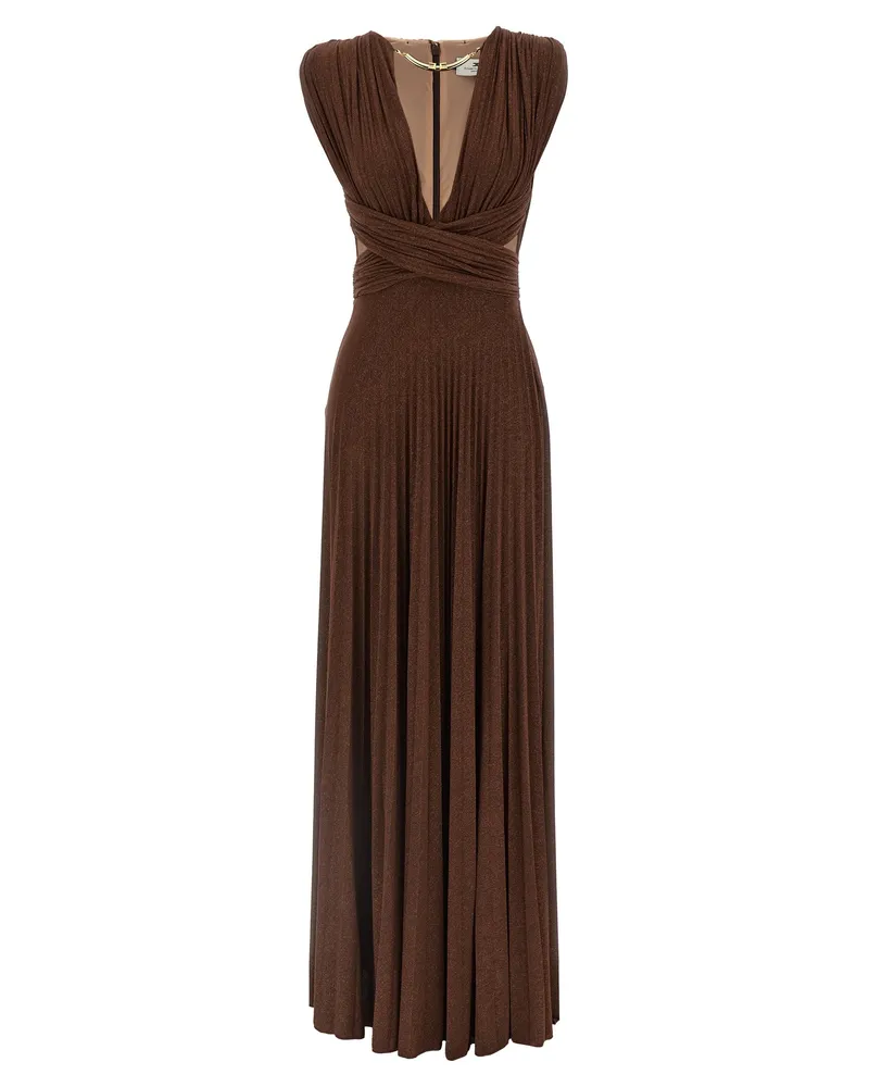 Elisabetta Franchi roter Teppich' Kleid Brown