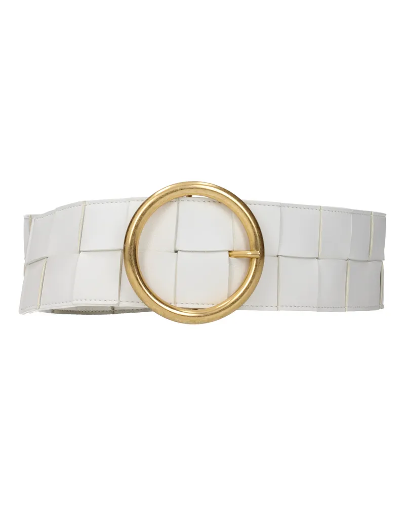 Bottega Veneta Damens Weißer Ledergürtel -