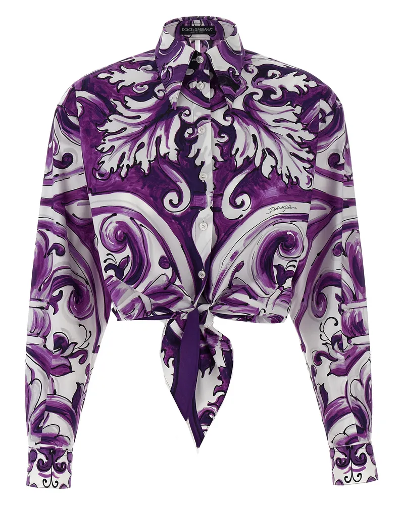 Dolce & Gabbana Maiolica' Printhemd Purple